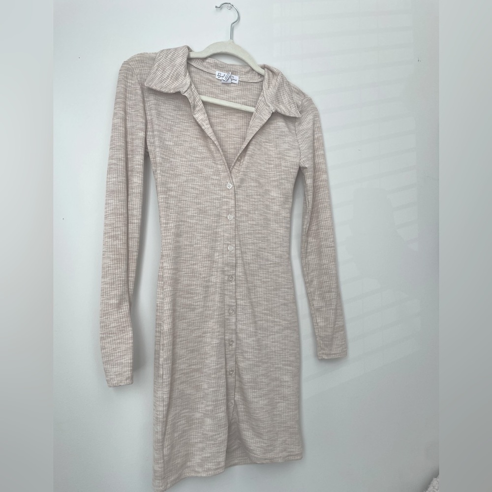 Never Worn tan button up dress